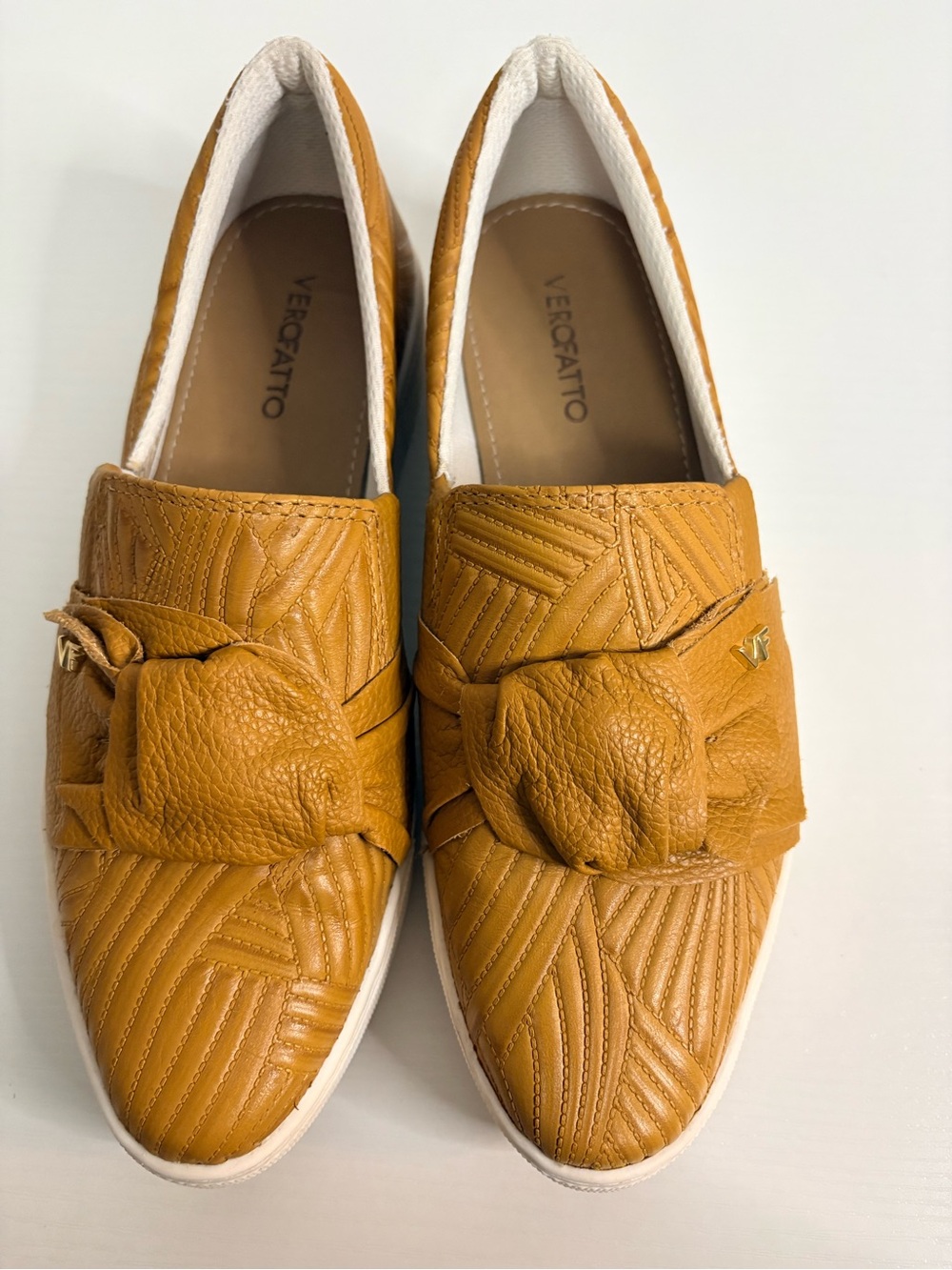VEROFATTO Women’s Slip-On Loafers in Mustard Tan